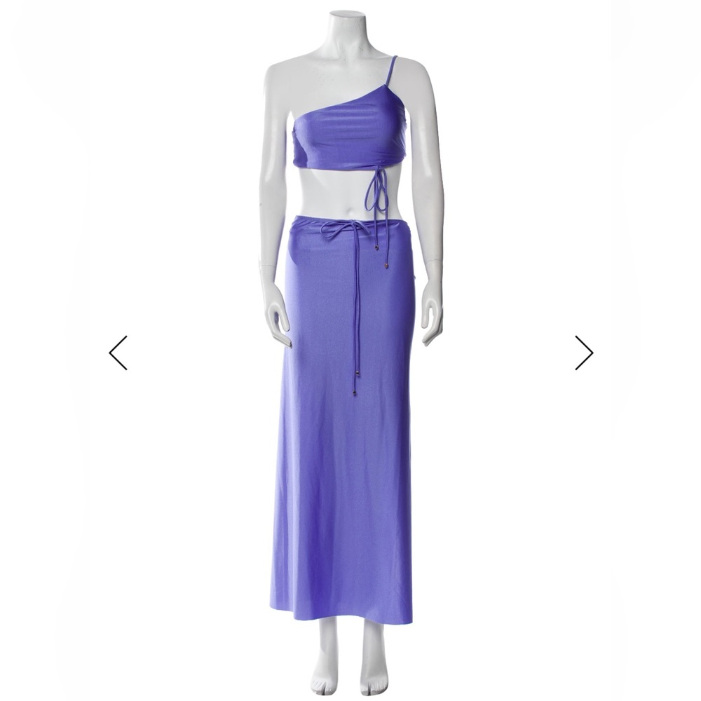 Baobab Lavender One-Shoulder Crop Top & Maxi Skirt Set